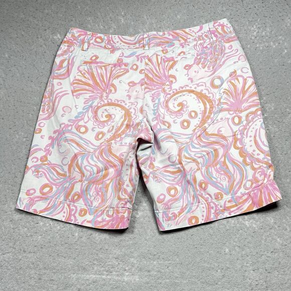 Lily Pulitzer Shorts Womens 10 Pink White Floral Chipper Shorts Pockets 9 in - Picture 10 of 15